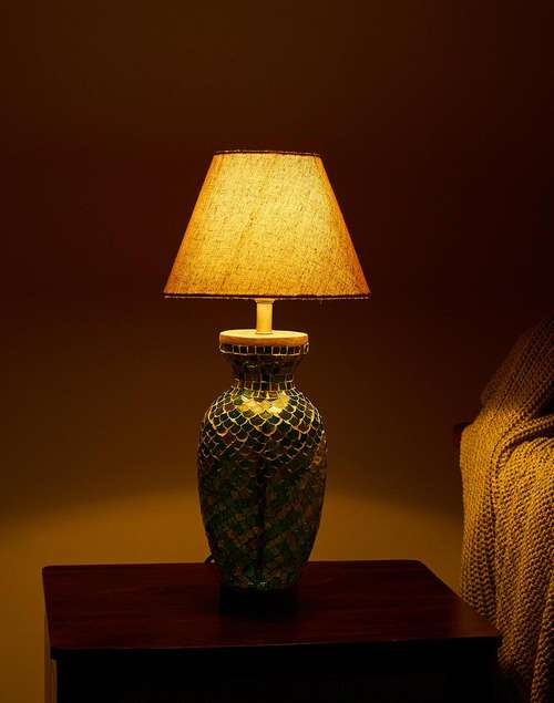 Blue Jhilmil Mosaic Lamp Without Shade Blue Jhilmil Mosaic Lamp Without Shade