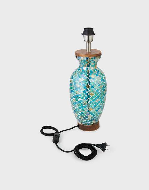 Blue Jhilmil Mosaic Lamp Without Shade Blue Jhilmil Mosaic Lamp Without Shade