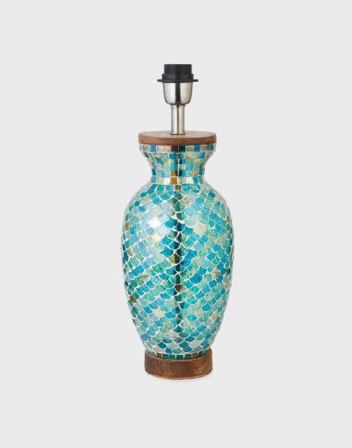 Blue Jhilmil Mosaic Lamp Without Shade Blue Jhilmil Mosaic Lamp Without Shade