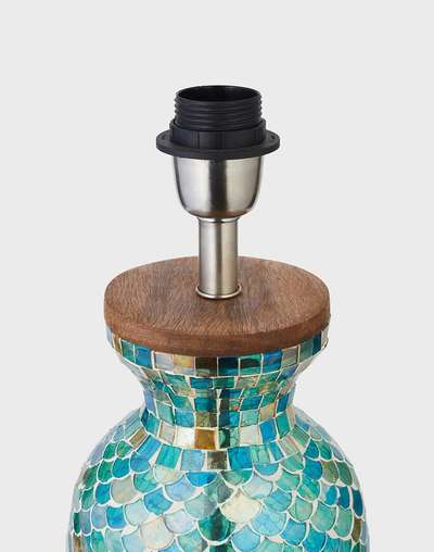 Blue Jhilmil Mosaic Lamp Without Shade Blue Jhilmil Mosaic Lamp Without Shade