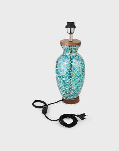 Blue Jhilmil Mosaic Lamp Without Shade Blue Jhilmil Mosaic Lamp Without Shade