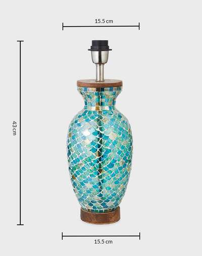 Blue Jhilmil Mosaic Lamp Without Shade Blue Jhilmil Mosaic Lamp Without Shade