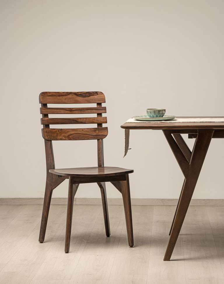 Brown Wood Nouveau Upholstered Chair - Main Image