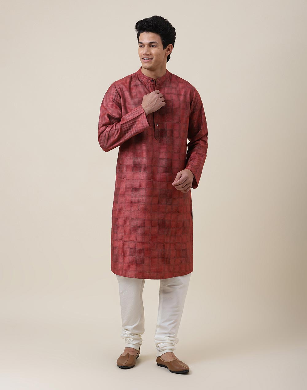 Pink Viscose Silk Slim Fit Printed Long Kurta Pink Viscose Silk Slim Fit Printed Long Kurta