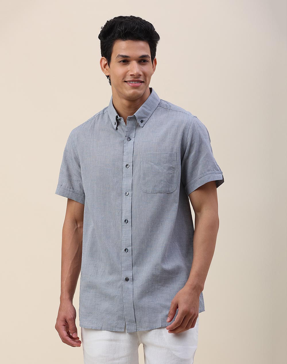 Buy Grey Cotton Shirt for Men Online at Fabindia | 20046869