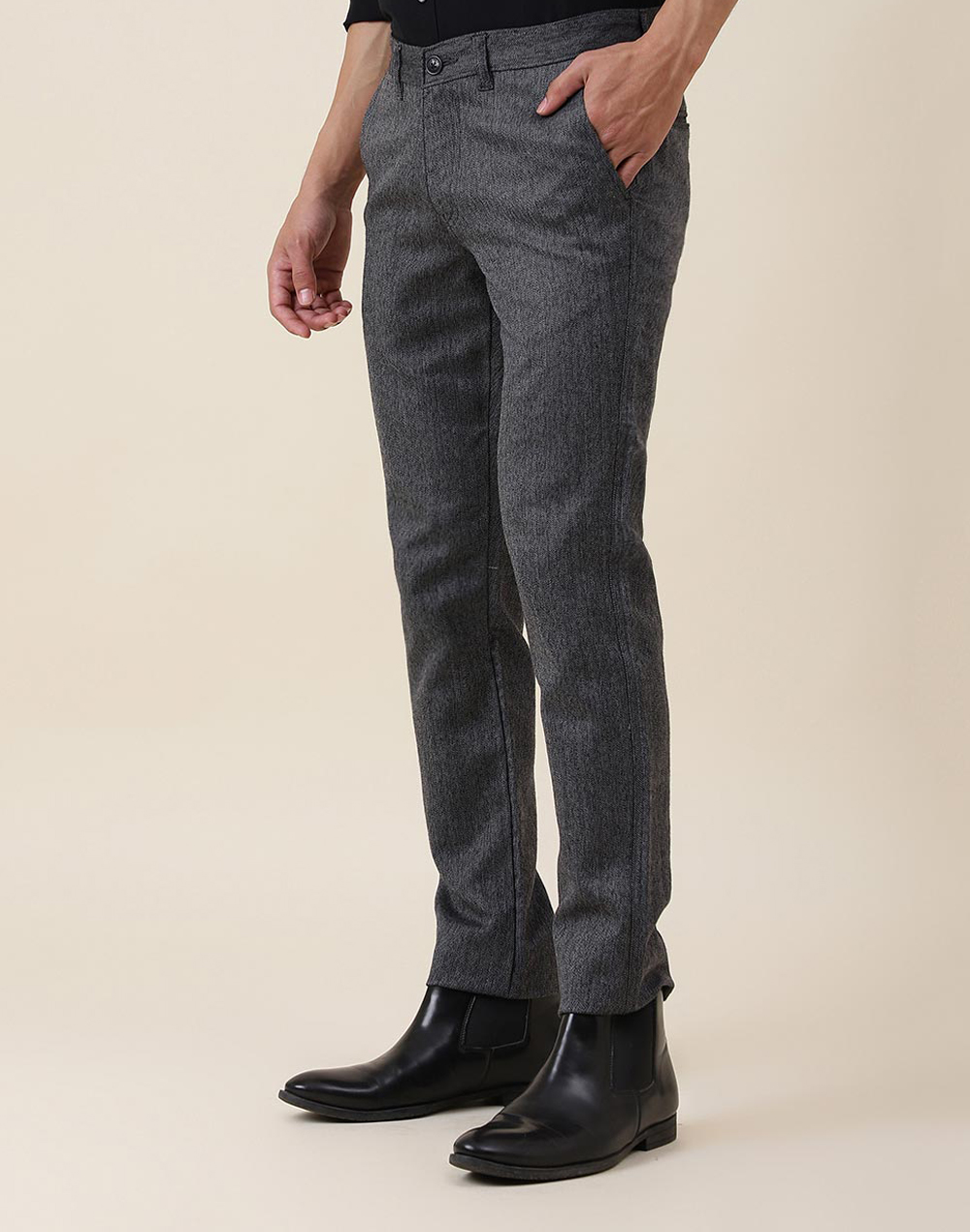 Buy Black Wool Slim Fit Regular Pants for Men Online at Fabindia