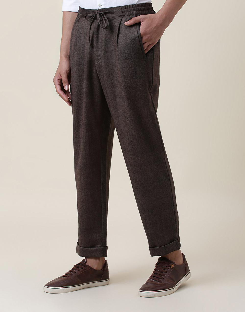 Buy Grey Cotton Drawstring Pants for Men Online at Fabindia