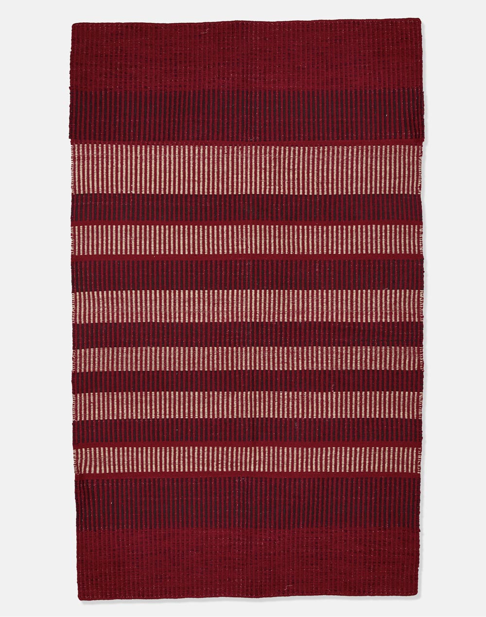Red Rudhir Polyester Woven Dhurrie Red Rudhir Polyester Woven Dhurrie
