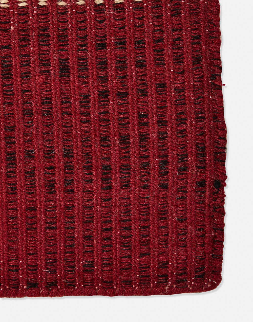 Red Rudhir Polyester Woven Dhurrie Red Rudhir Polyester Woven Dhurrie