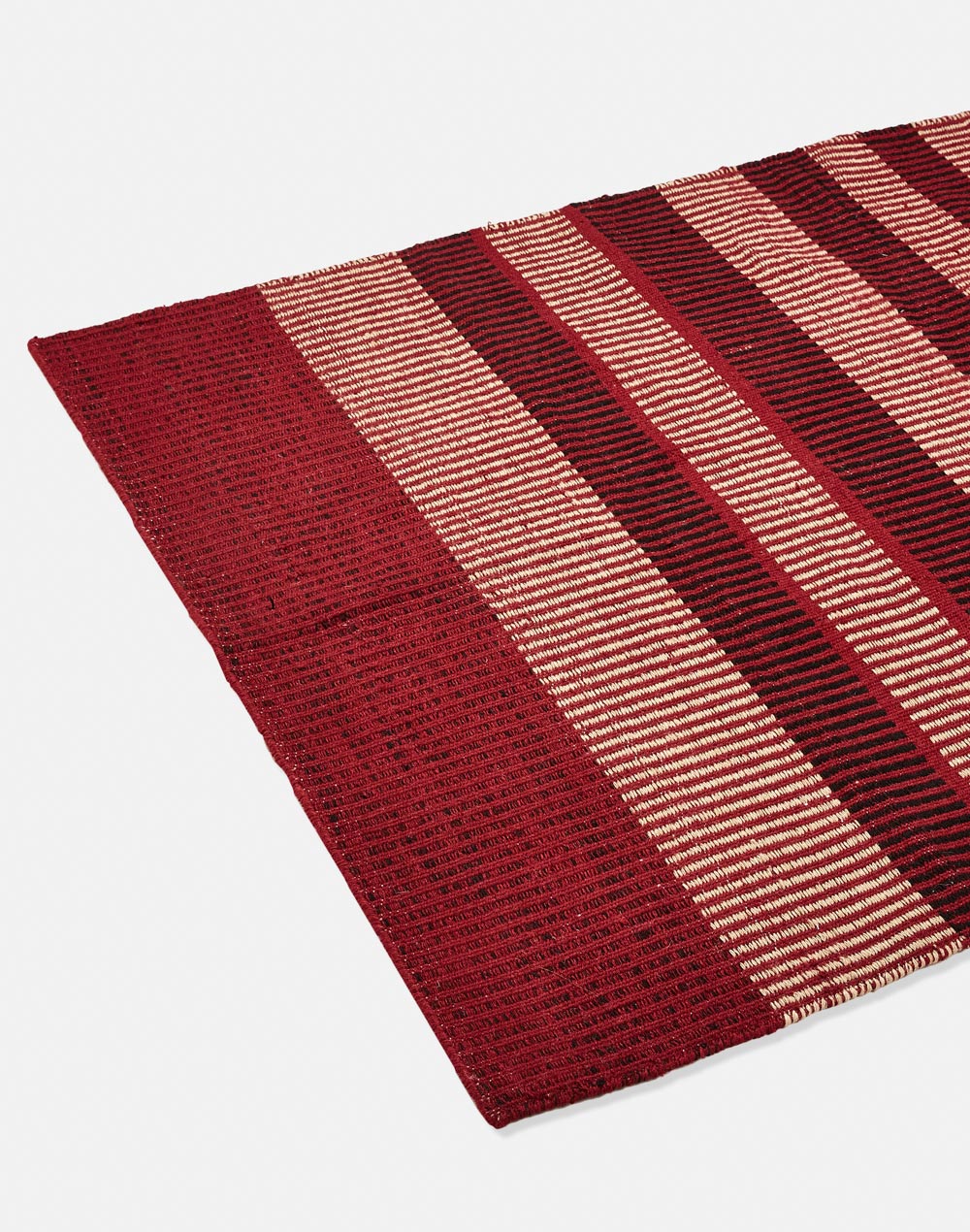 Red Rudhir Polyester Woven Dhurrie Red Rudhir Polyester Woven Dhurrie