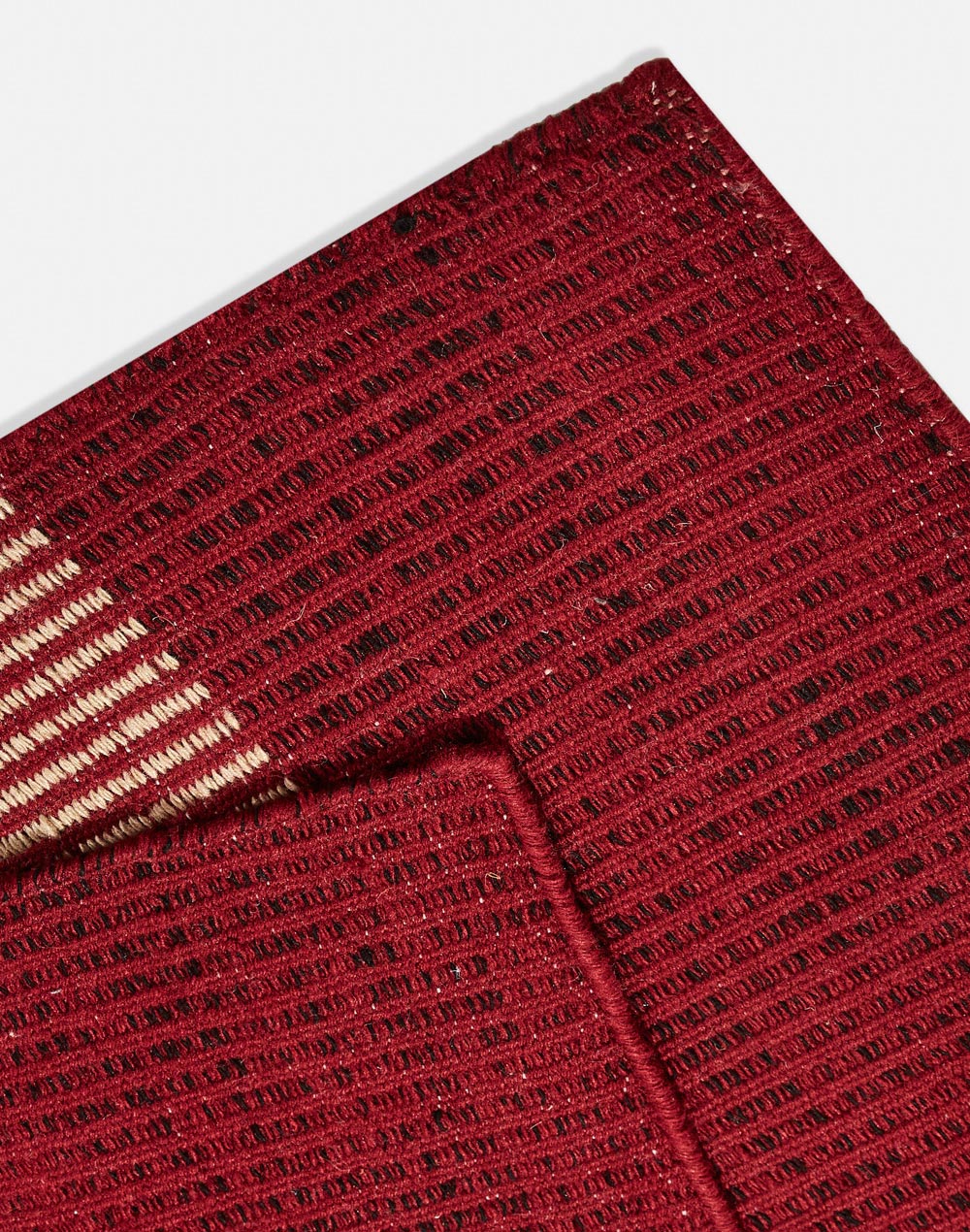 Red Rudhir Polyester Woven Dhurrie Red Rudhir Polyester Woven Dhurrie