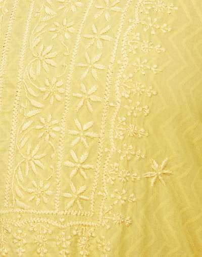 Yellow Cotton Chikankari Long Kurta Yellow Cotton Chikankari Long Kurta