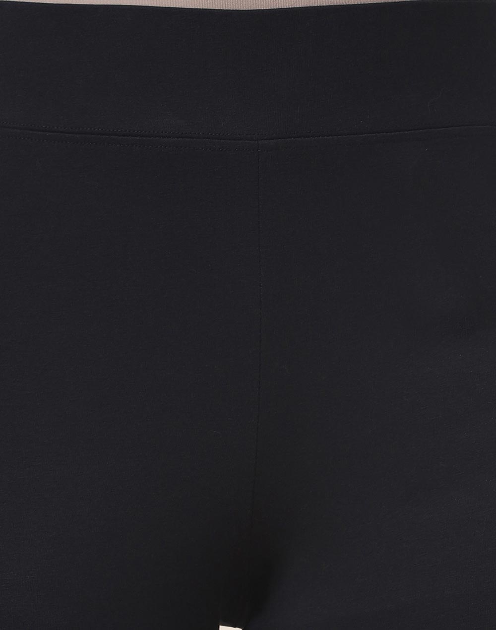 Black Cotton Blend Ankle Length Legging Black Cotton Blend Ankle Length Legging