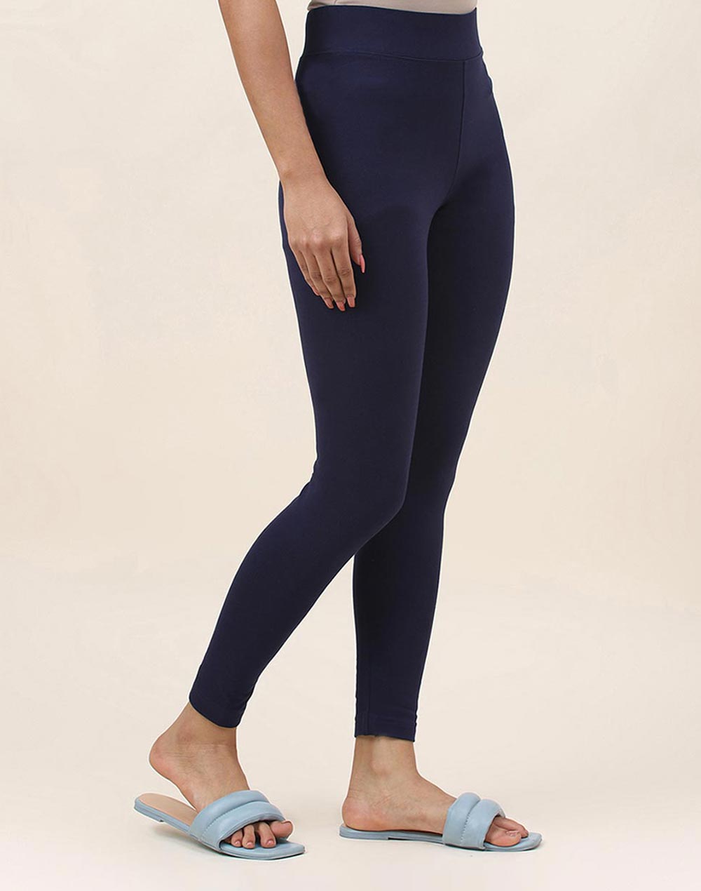 Buy Black Cotton Ankle Length Leggings for Women Online at Fabindia