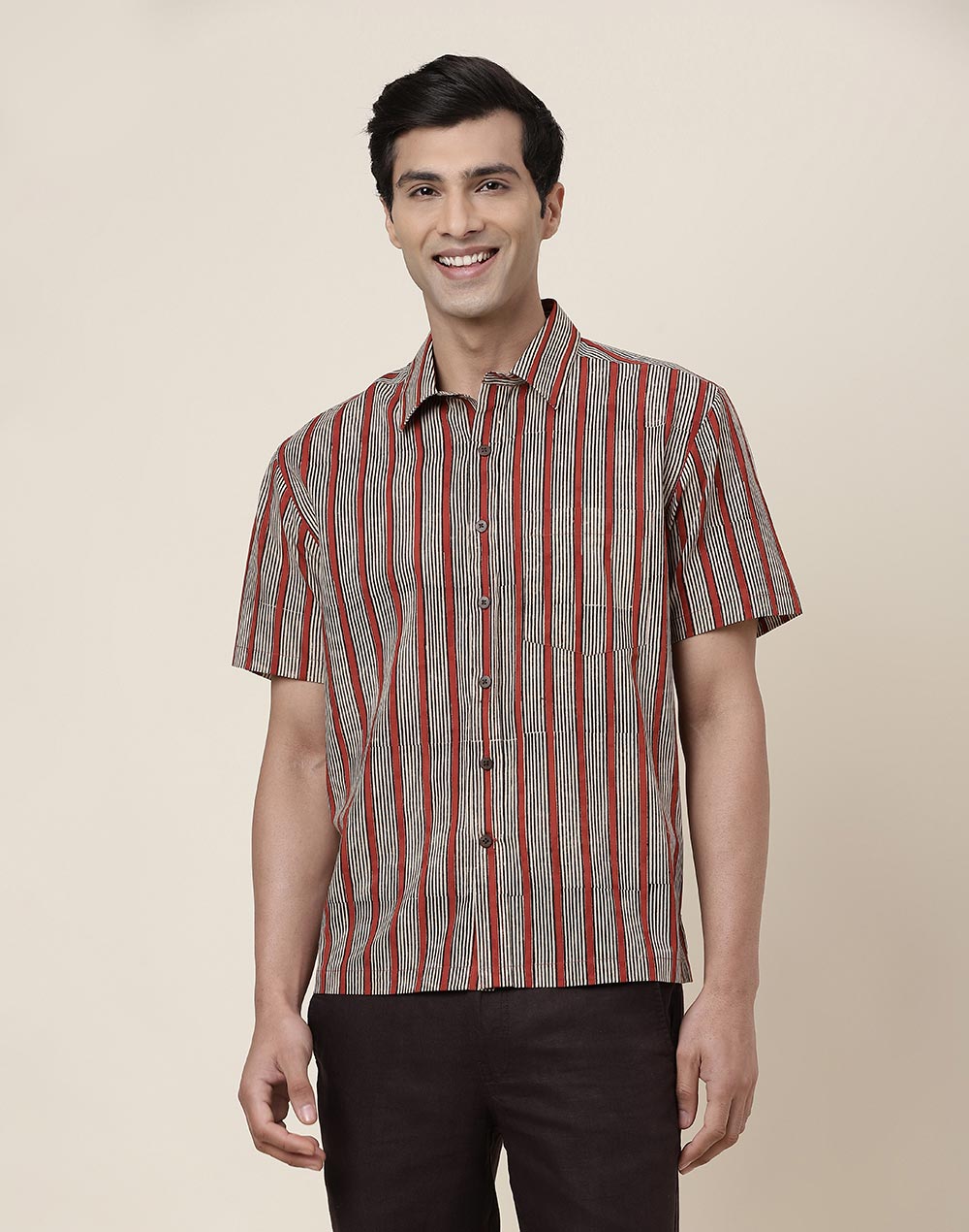 Buy Red Cotton Bagru Printed Regular Shirt for Men Online at Fabindia