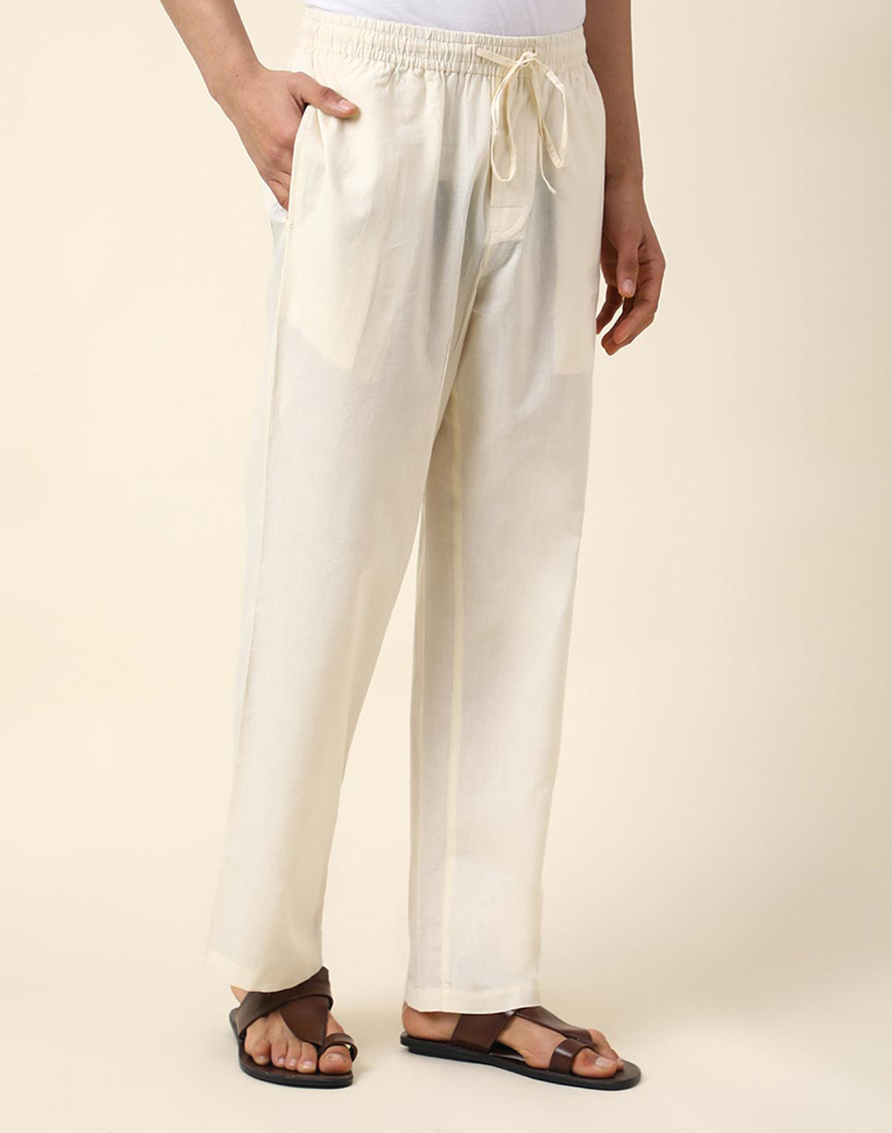 Natural Cotton Drawstring Pants Natural Cotton Drawstring Pants
