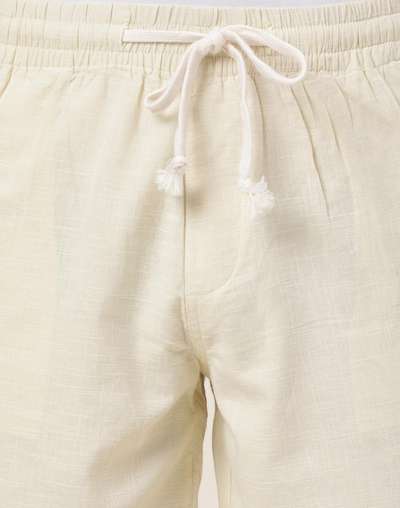 Natural Cotton Knee Length Drawstring Shorts Natural Cotton Knee Length Drawstring Shorts