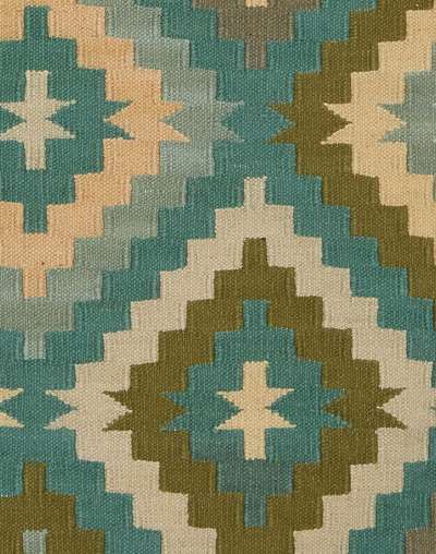 Green Cotton Woven Dhurrie Green Cotton Woven Dhurrie
