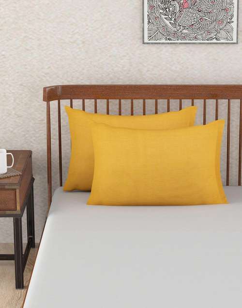 Yellow Cotton Pillow Cover Set Of 2 Yellow Cotton Pillow Cover Set Of 2