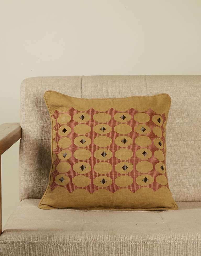 Beige Chattai Cotton Cushion Cover - Main Image