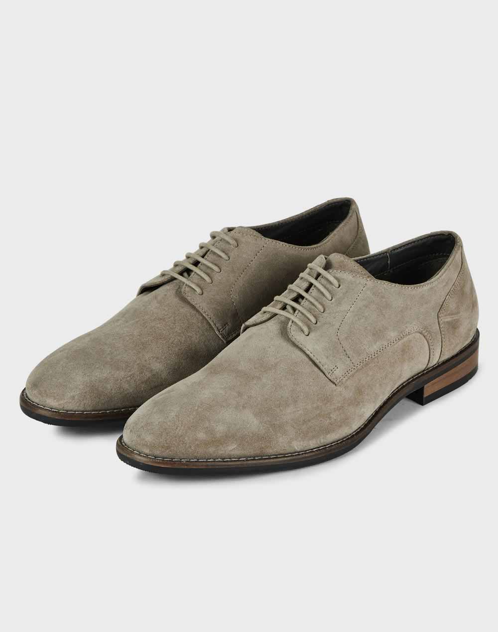 Beige Suede Leather Derby Shoes Beige Suede Leather Derby Shoes