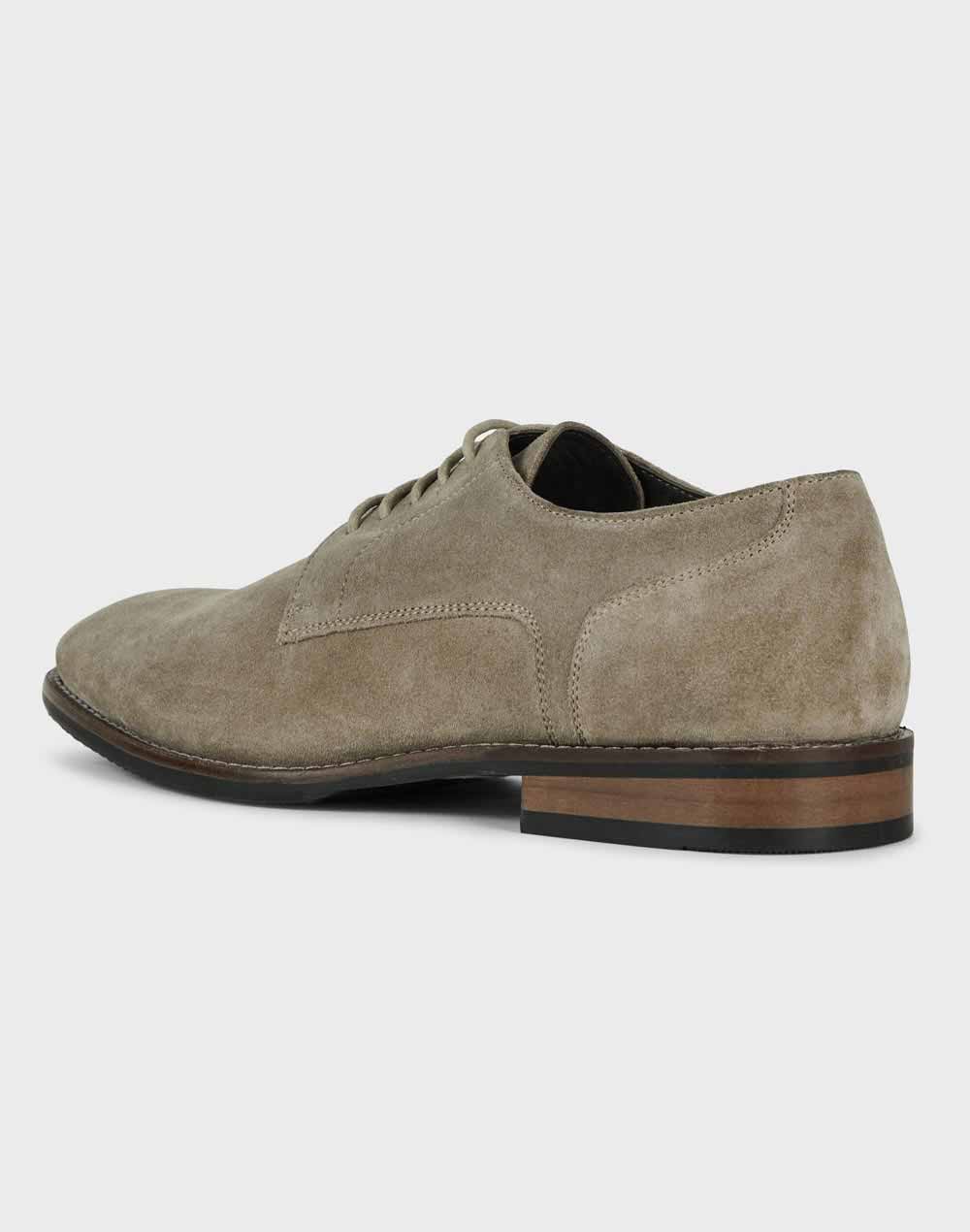 Beige Suede Leather Derby Shoes Beige Suede Leather Derby Shoes