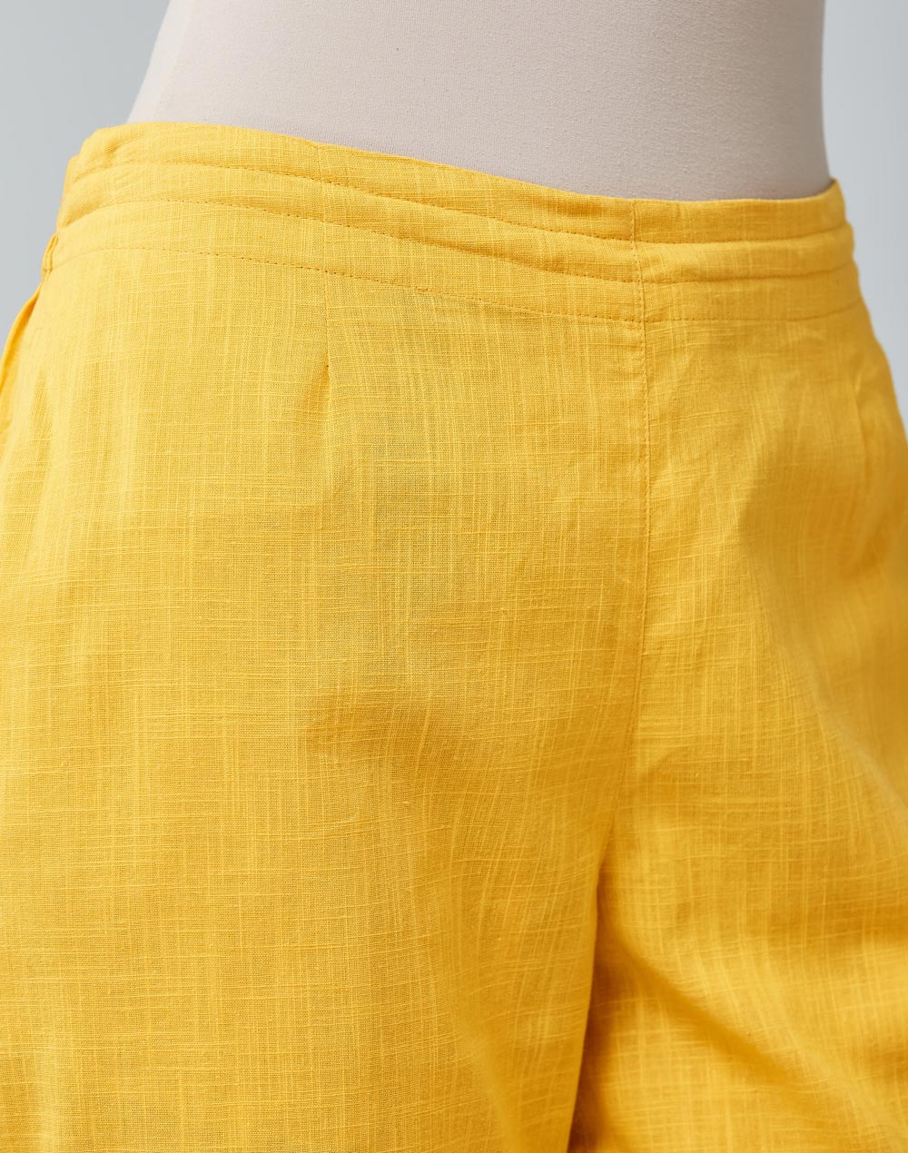 Buy Yellow Cotton Slim Fit Kurta Set for Women Online at Fabindia ...