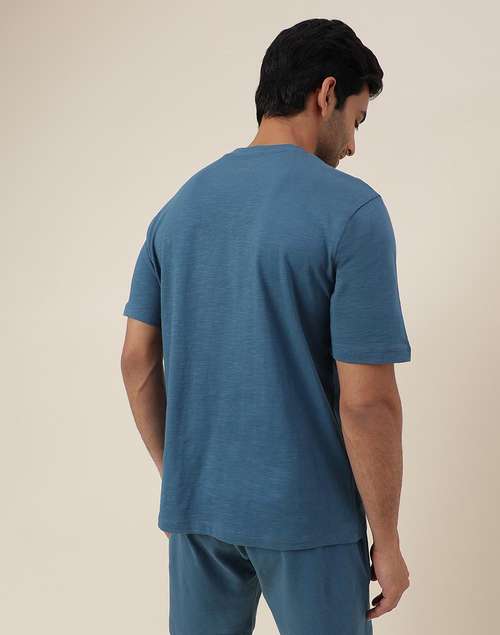 Blue Organic Cotton Knit Tee Blue Organic Cotton Knit Tee