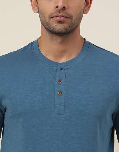 Blue Organic Cotton Knit Tee Blue Organic Cotton Knit Tee