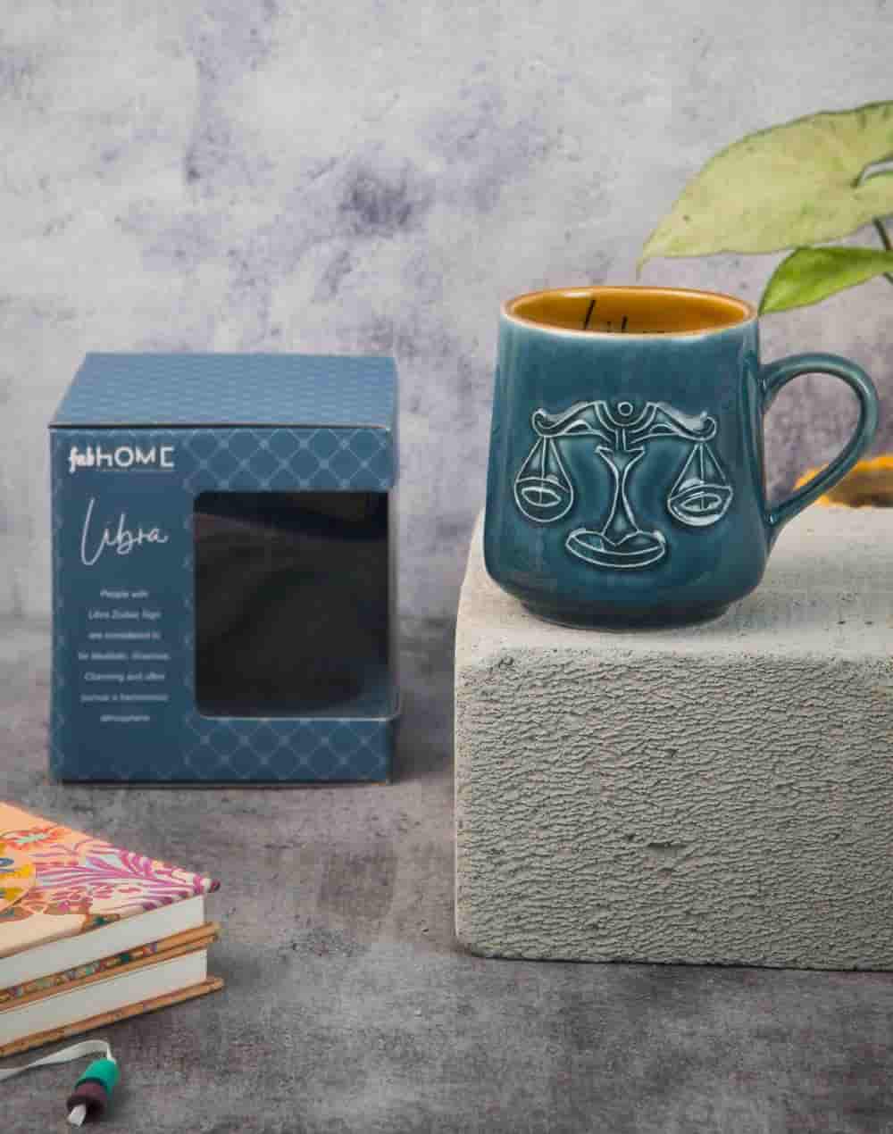 Rashi Light Blue Ceramic Mug - Libra Rashi Light Blue Ceramic Mug - Libra