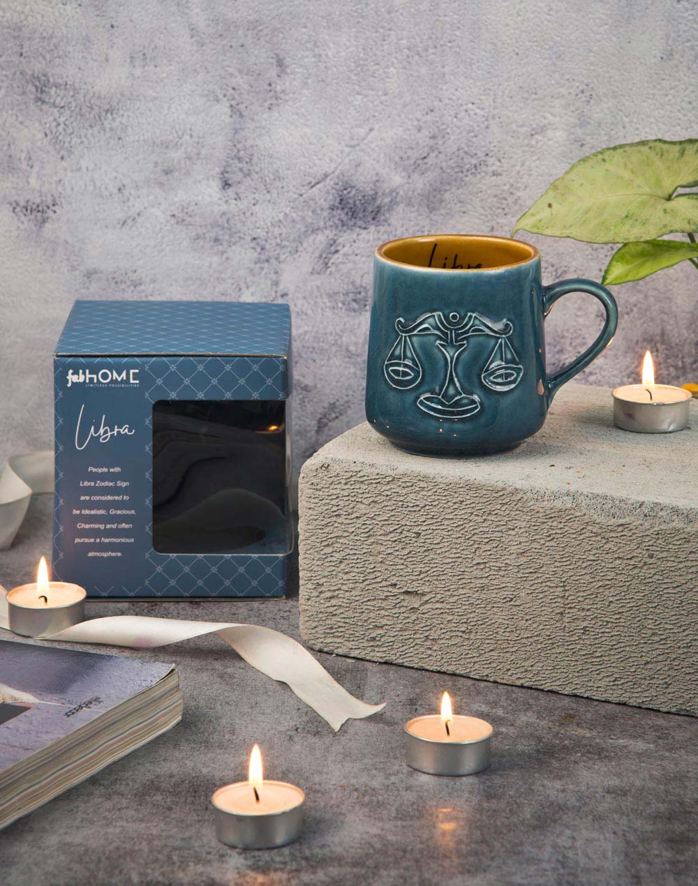 Rashi Light Blue Ceramic Mug - Libra Rashi Light Blue Ceramic Mug - Libra