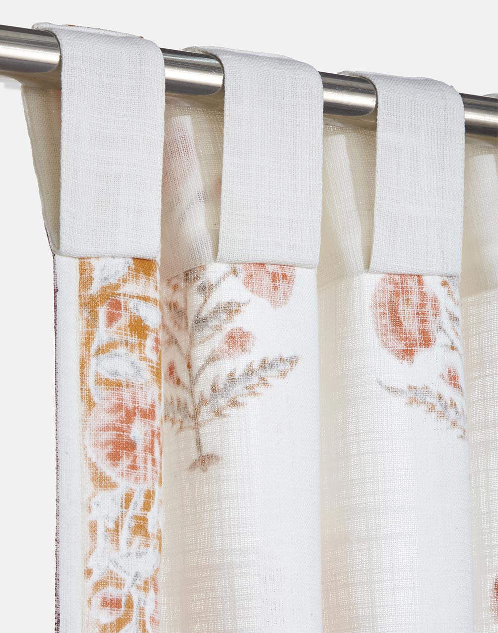 Mustard Jamil Cotton Hand Block Printed Semi Sheer Curtain 7 Feet | 1pc Mustard Jamil Cotton Hand Block Printed Semi Sheer Curtain 7 Feet | 1pc