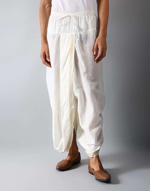 Natural Cotton Blend Woven Dhoti Natural Cotton Blend Woven Dhoti