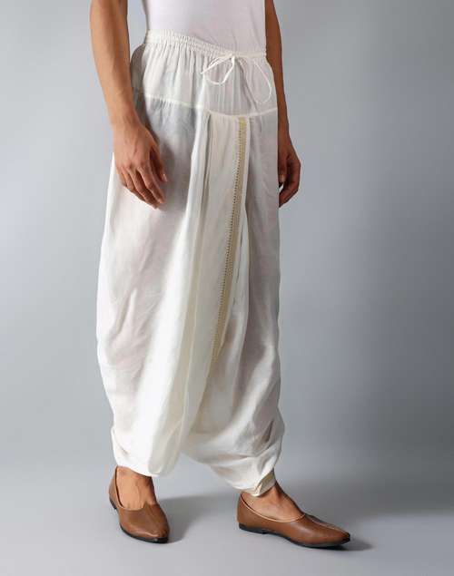 Natural Cotton Blend Woven Dhoti Natural Cotton Blend Woven Dhoti