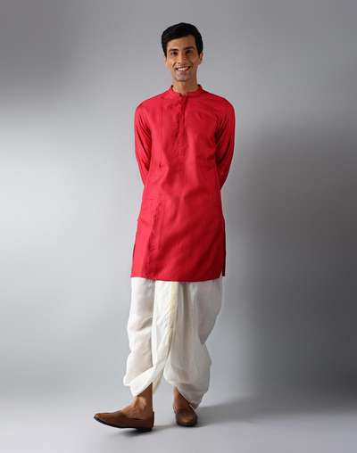 Natural Cotton Blend Woven Dhoti Natural Cotton Blend Woven Dhoti
