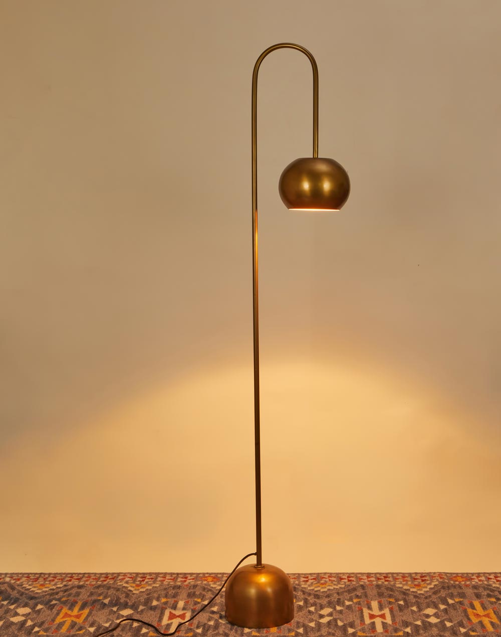 Antique Brass Roshan Pedestal Floor Lamp