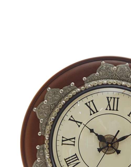 Silver Avadhi Inlay Wood Wall Clock Silver Avadhi Inlay Wood Wall Clock