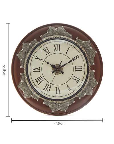 Silver Avadhi Inlay Wood Wall Clock Silver Avadhi Inlay Wood Wall Clock