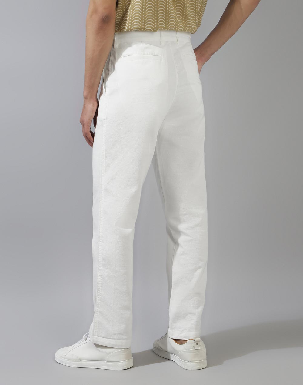 White Cotton Full Length Regular Pant White Cotton Full Length Regular Pant