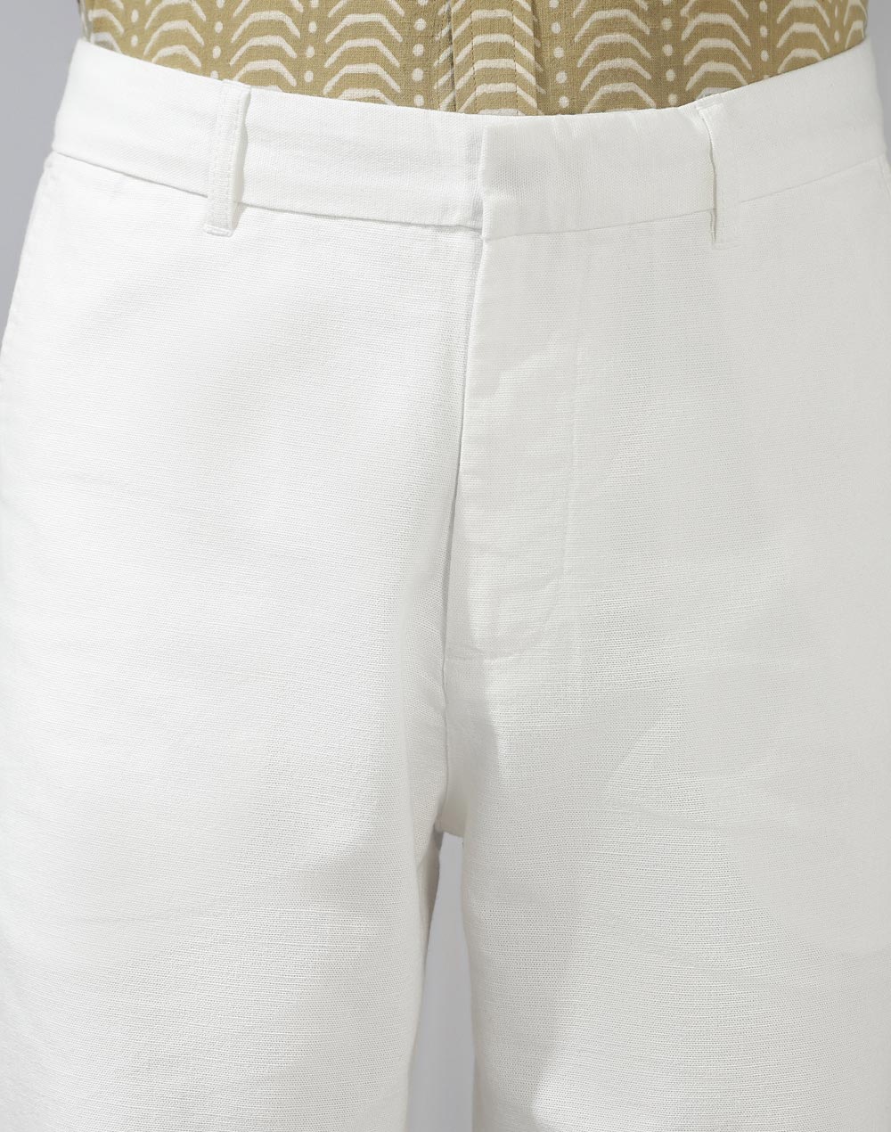 White Cotton Full Length Regular Pant White Cotton Full Length Regular Pant