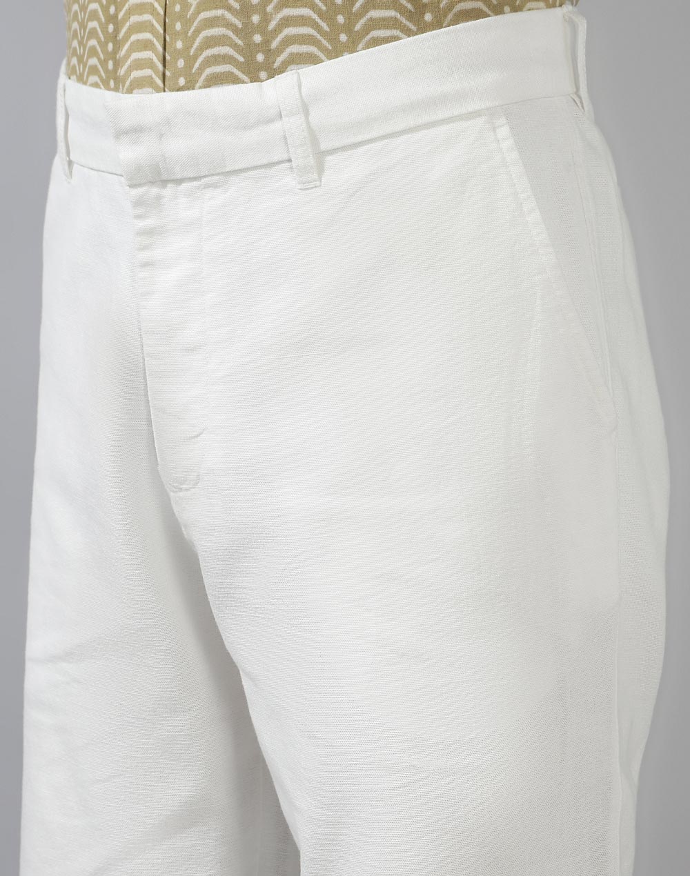 White Cotton Full Length Regular Pant White Cotton Full Length Regular Pant