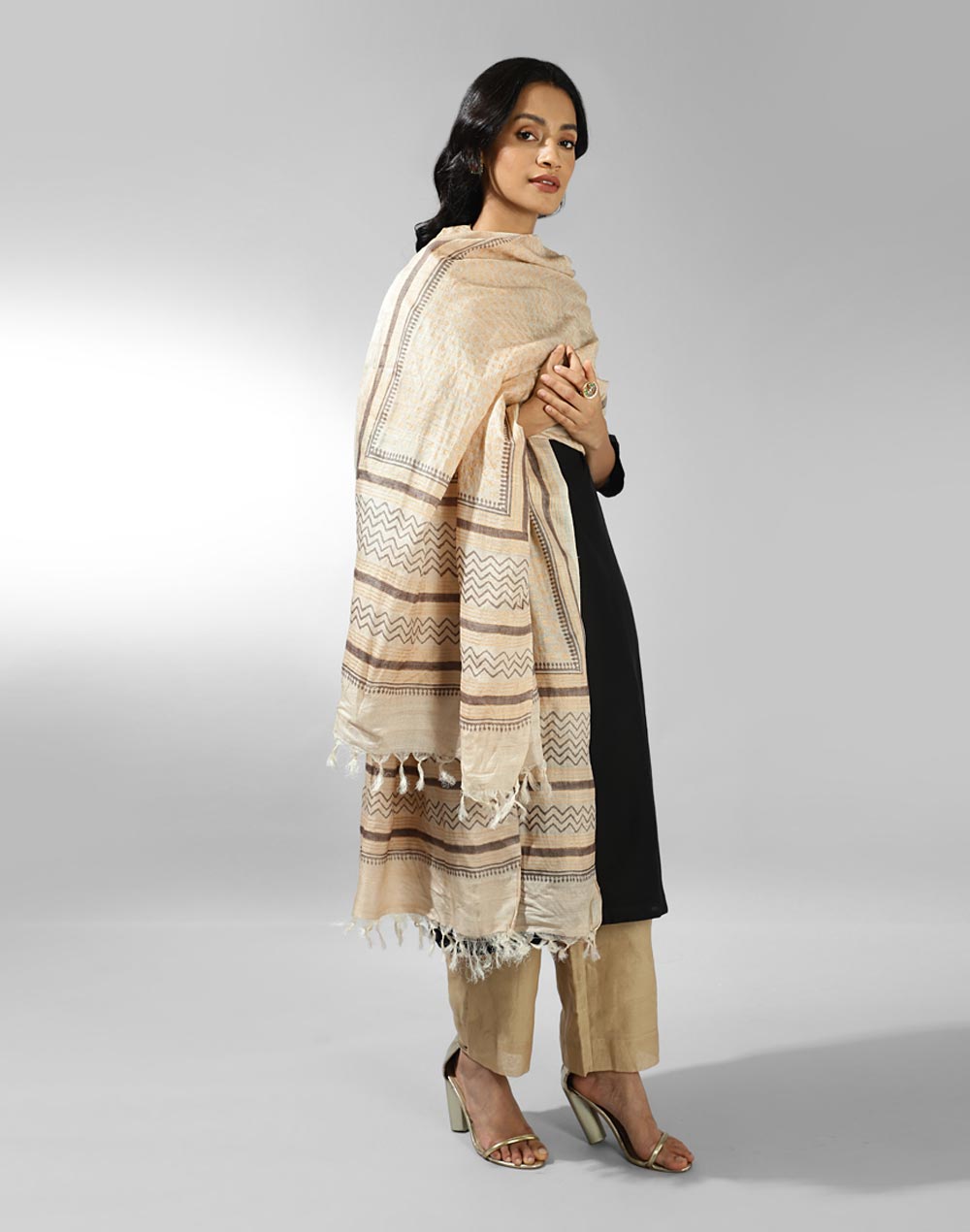 Natural Silk Hand Block Printed Dupatta Natural Silk Hand Block Printed Dupatta