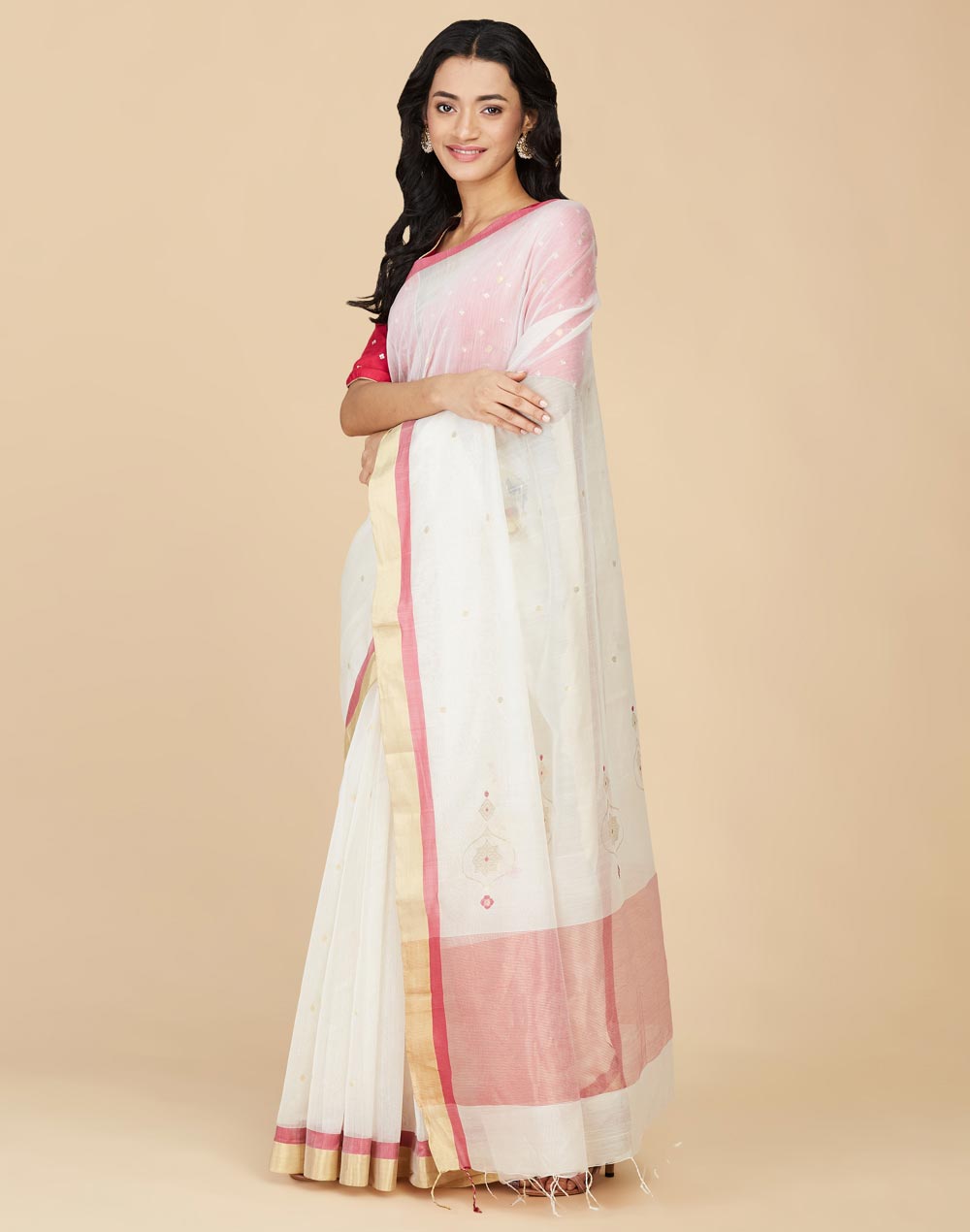 Natural Cotton Silk Chanderi Sari Natural Cotton Silk Chanderi Sari