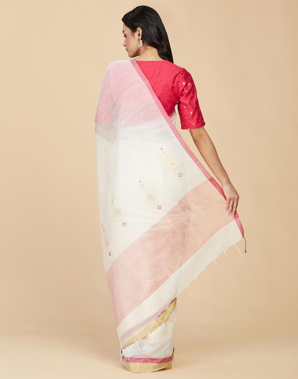 Natural Cotton Silk Chanderi Sari Natural Cotton Silk Chanderi Sari