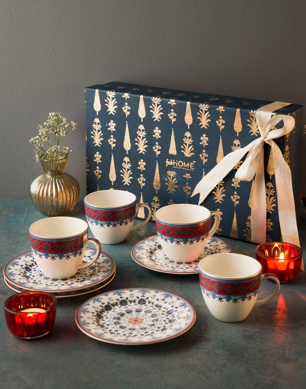 Multi Falak Ceramic Cup & Saucer Gift Set