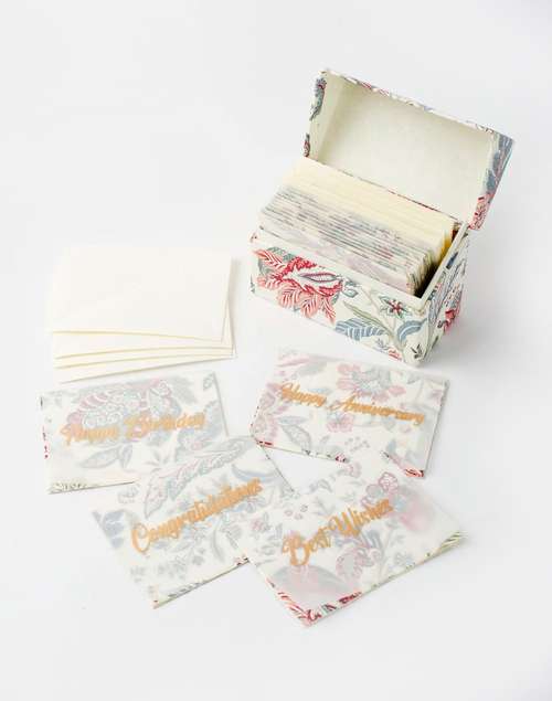 Buy Multi Paper Printed Gift Card Set Of 12 Online at Fabindia | 20113320