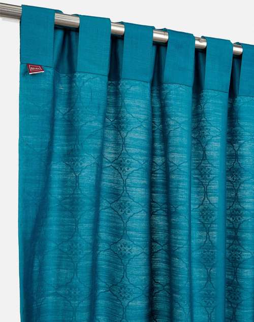 Blue Jhanak Viscose Blend Room Darkening Curtains | 1Pc Blue Jhanak Viscose Blend Room Darkening Curtains | 1Pc