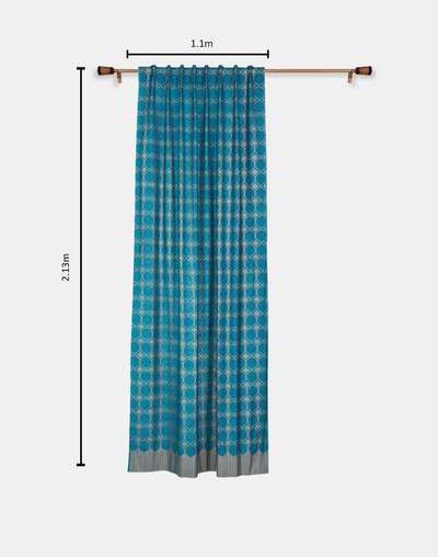 Blue Jhanak Viscose Blend Room Darkening Curtains | 1Pc Blue Jhanak Viscose Blend Room Darkening Curtains | 1Pc