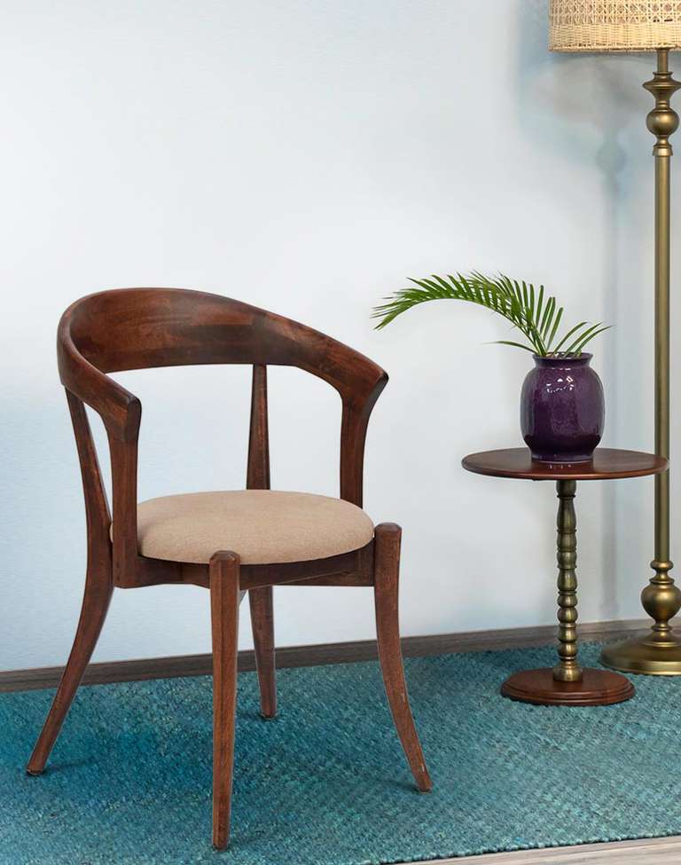 Buy Brown Wood Rsya Upholstered Single Seater Chair Online at