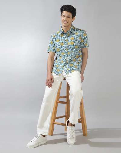 White Cotton Printed Shirt White Cotton Printed Shirt